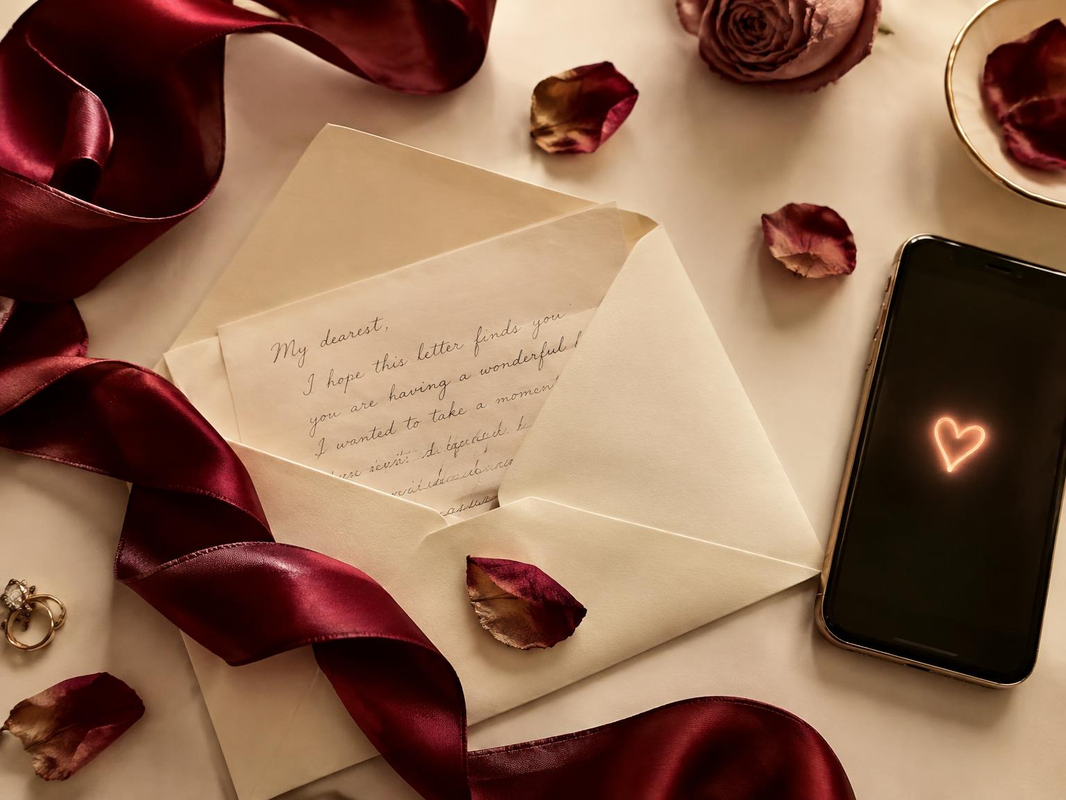 Carta romántica y regalo digital